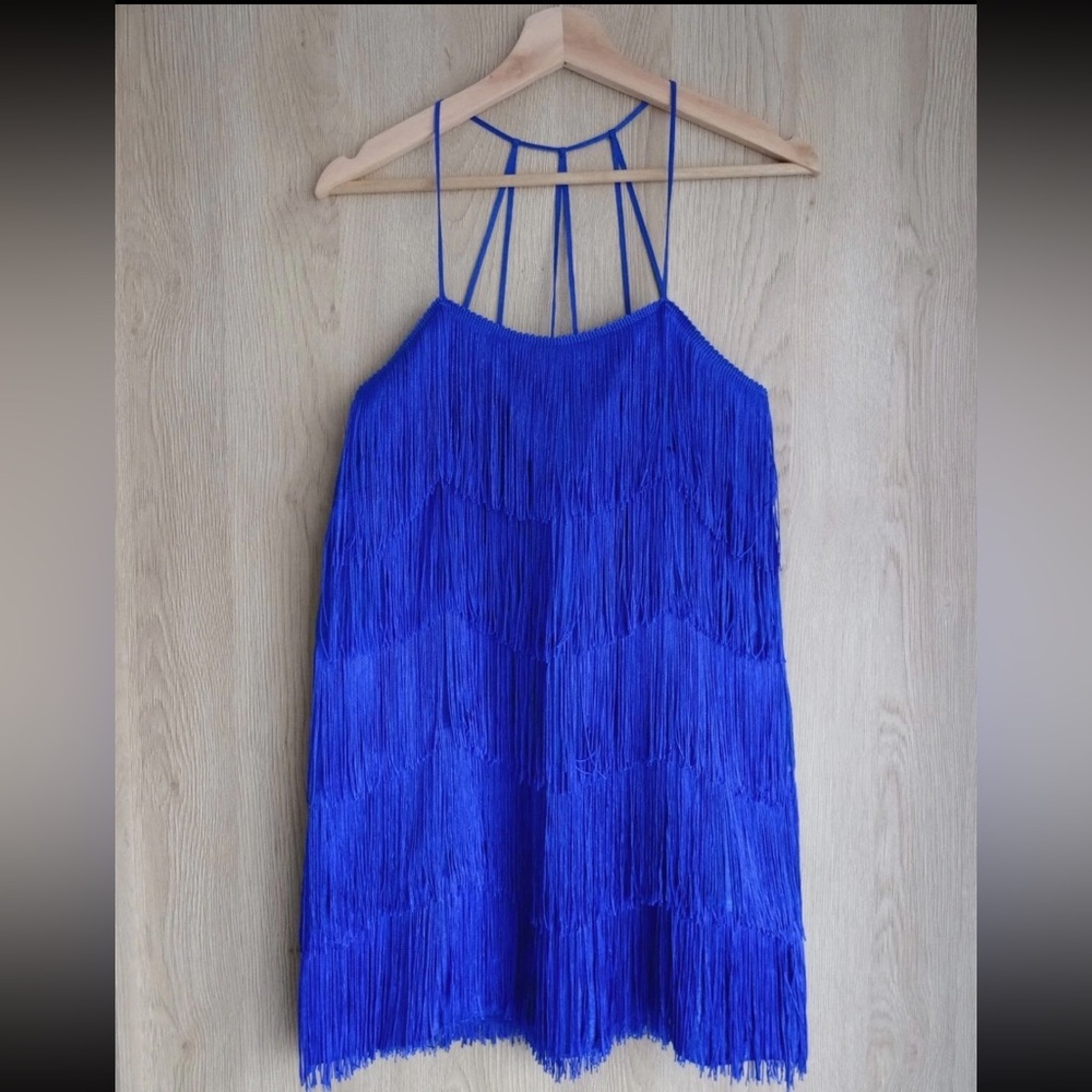 Zara Blue Fringe Dress